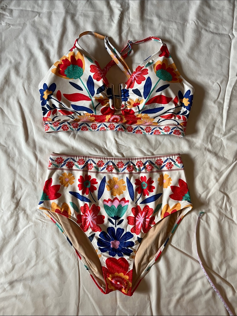 Woman’s Floral High-Waist bikini Swimsuit - Multicolor
